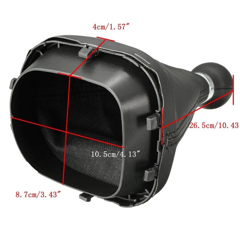 Kožené puzdro na radiacu páku s červenou čiarou, 5 a 6 prevodových stupňov pre Golf 5 MK5 R32 GT 2004 2005 2006 2007 2008 2009