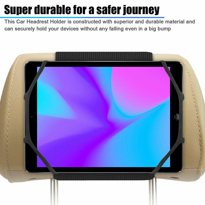Állítható autós fejtámla rögzítő tartó Nyújtható szilikon burkolat konzol autós ülés háttámla Univerzális Ipad táblagéphez