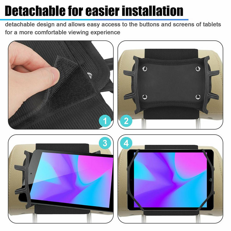 Állítható autós fejtámla rögzítő tartó Nyújtható szilikon burkolat konzol autós ülés háttámla Univerzális Ipad táblagéphez
