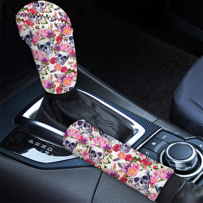 INSTANTARTS Fashion Sugar Skull Pattern Car Protector autós kézifék karhuzatok Könnyen felszerelhető kézifék burkolat hölgyeknek