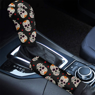 INSTANTARTS Fashion Sugar Skull Pattern Car Protector autós kézifék karhuzatok Könnyen felszerelhető kézifék burkolat hölgyeknek