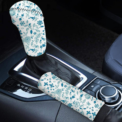 INSTANTARTS Farebný kvetinový vzor 2 ks/sada krytov radiacej páky Chráni interiér auta Kryty páky ručnej brzdy, umývateľné za tepla