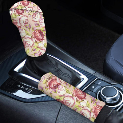 INSTANTARTS Farebný kvetinový vzor 2 ks/sada krytov radiacej páky Chráni interiér auta Kryty páky ručnej brzdy, umývateľné za tepla