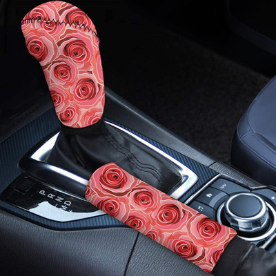 INSTANTARTS Farebný kvetinový vzor 2 ks/sada krytov radiacej páky Chráni interiér auta Kryty páky ručnej brzdy, umývateľné za tepla