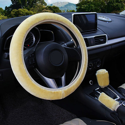 Zimný poťah na volant + poťah na ručnú brzdu + poťah na automatické prevodovky / teplý super hrubý plyšový obojok na radiacu páku