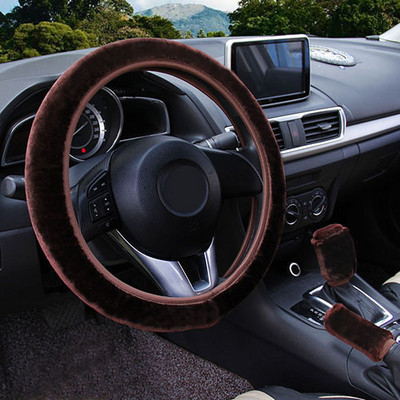 Zimný poťah na volant + poťah na ručnú brzdu + poťah na automatické prevodovky / teplý super hrubý plyšový obojok na radiacu páku