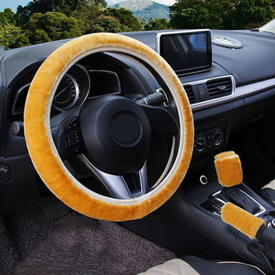 Zimný poťah na volant + poťah na ručnú brzdu + poťah na automatické prevodovky / teplý super hrubý plyšový obojok na radiacu páku