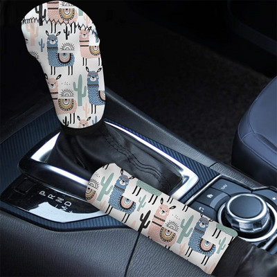 INSTANTARTS Uzorak slatke životinje alpake Poklopac ručice mjenjača Moderan automobil Dodaci za zatvorene prostore Poklopac mjenjača ručne kočnice automobila Novi dizajn Hot