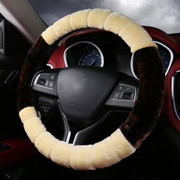 DERMAY 37-38cm калъф за волан на автомобил Зимен топъл мек къс плюшен стайлинг Универсални интериорни аксесоари Стайлинг на кола