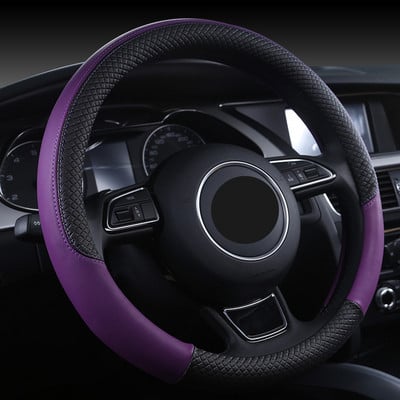 Tvornička rasprodaja Volan Crna kožna navlaka za volan automobila 38 cm Poklopac kotača Navlake za volan Dodatna oprema za unutrašnjost