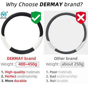100% кожена капачка на волана на марката DERMAY за спортни автомобили с високо качество за Mazda 3 bl bj bn 323 Axela 3 Sport Auto Accessories