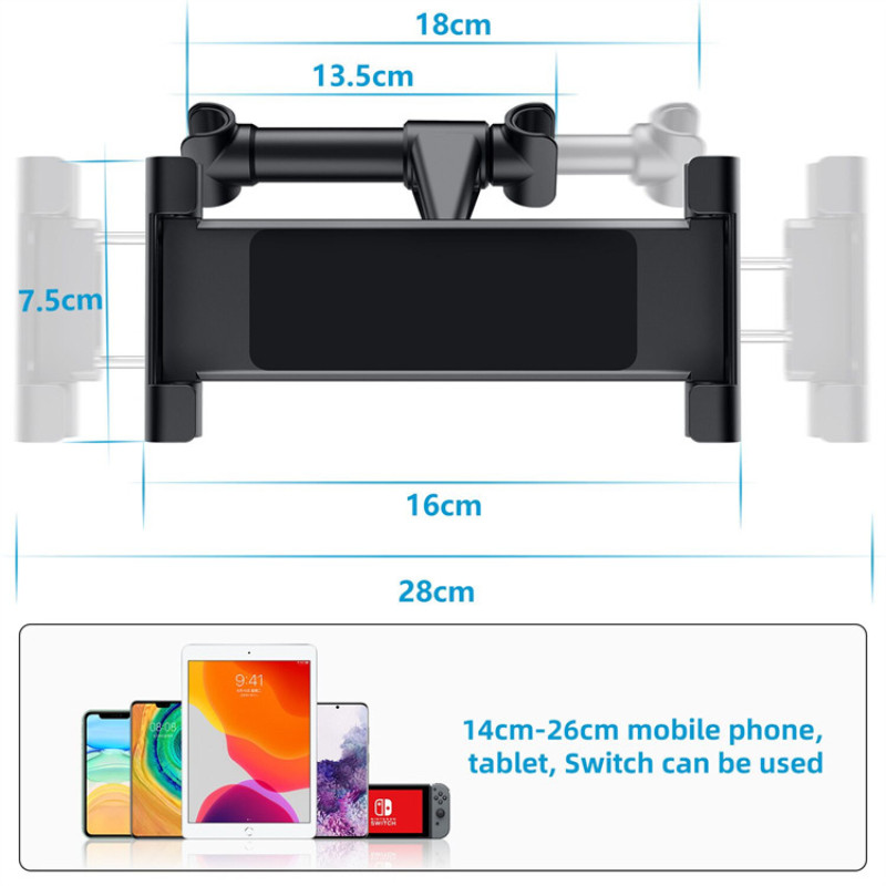 Autós hátsó párna telefontartó táblagép autós állvány ülés hátsó fejtámla tartókonzolok iPhone-hoz Samsung iPad Mini Tablet 4-11 hüvelykes