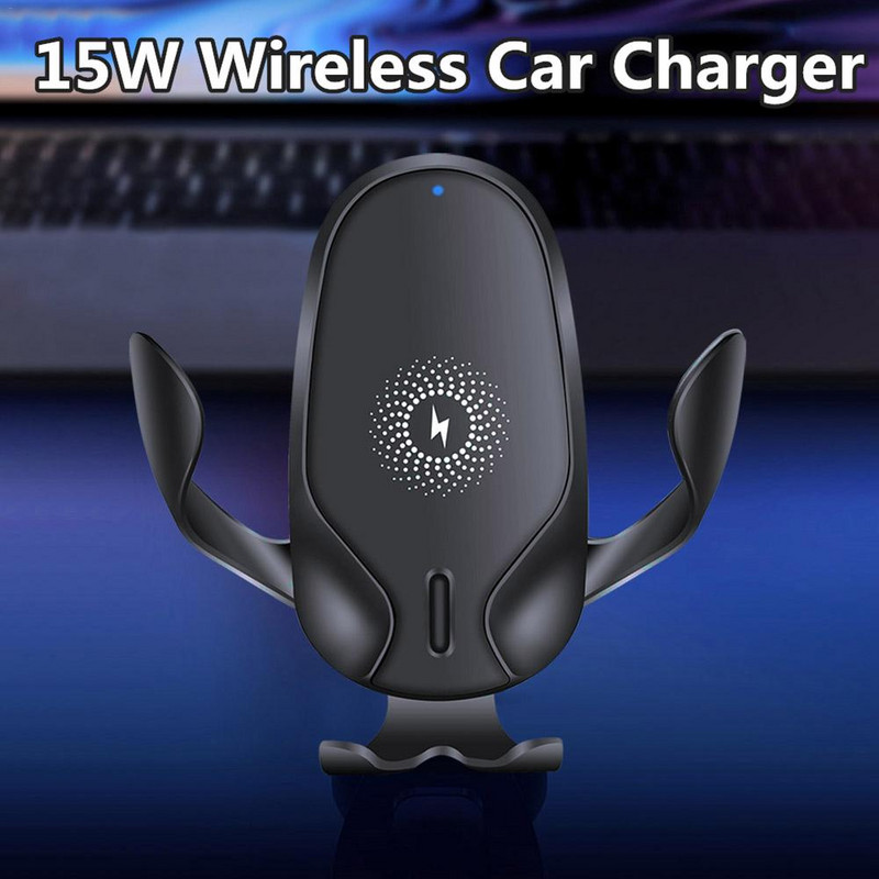 15 W Quick QI vezeték nélküli autós töltőre szerelhető gravitációs szorító gyorstöltő tartó telefonhoz 11 Pro Max 8 XR XS Sam sung S20 S10 S9