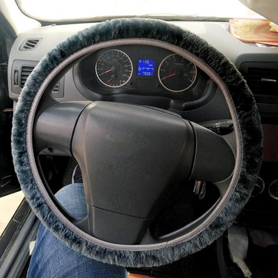 4 színű puha plüss autó kormánykerék burkolat Univerzális meleg műszőrme Auto kormány autó-stílus 35-40cm téli autó tartozékok