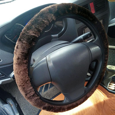4 színű puha plüss autó kormánykerék burkolat Univerzális meleg műszőrme Auto kormány autó-stílus 35-40cm téli autó tartozékok