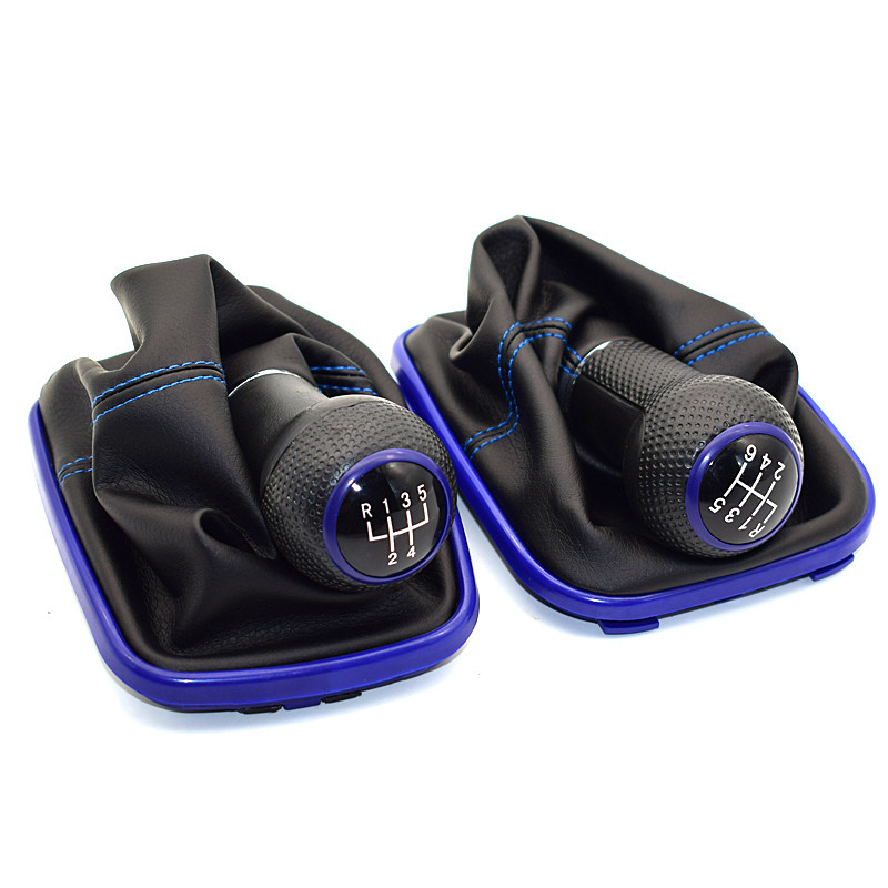 5/6 greičių mechaninė automobilio stiliaus pavarų perjungimo rankenėlė, odinė antgalio bagažinės apykaklė, skirta Volkswagen VW Golf MK4 IV GTI R32 Jet