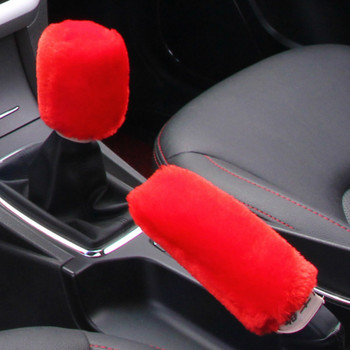 Зимен плюшен кожен капак за ръчна спирачка за кола, капак за копче за превключване на предавките за Opel Astra VAUXHALL MOKKA Zafira Insignia Vectra Antara