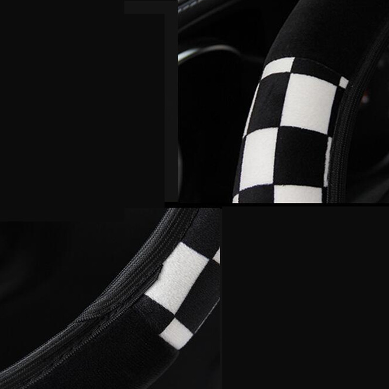 Universal 38cm βελούδινο ύφασμα διακόσμηση αυτοκινήτου Κάλυμμα τιμονιού αυτοκινήτου Καλύμματα τιμονιού αυτοκινήτου για αξεσουάρ αυτοκινήτου τιμονιού αυτοκινήτου