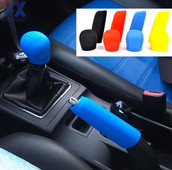 AX 2Pc autós szilikon váltógomb kézifék-burkolatokkal, készlet kéziféktok bőre Hyundai Solaris/Kia Rio/Nissan Qashqai számára