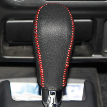 Μαύρα, γνήσιο δέρμα, μαλακά ραμμένα στο χέρι καλύμματα πόμολο αλλαγής ταχυτήτων αυτοκινήτου για Suzuki Jimny Swift Grand Vitara Automatic