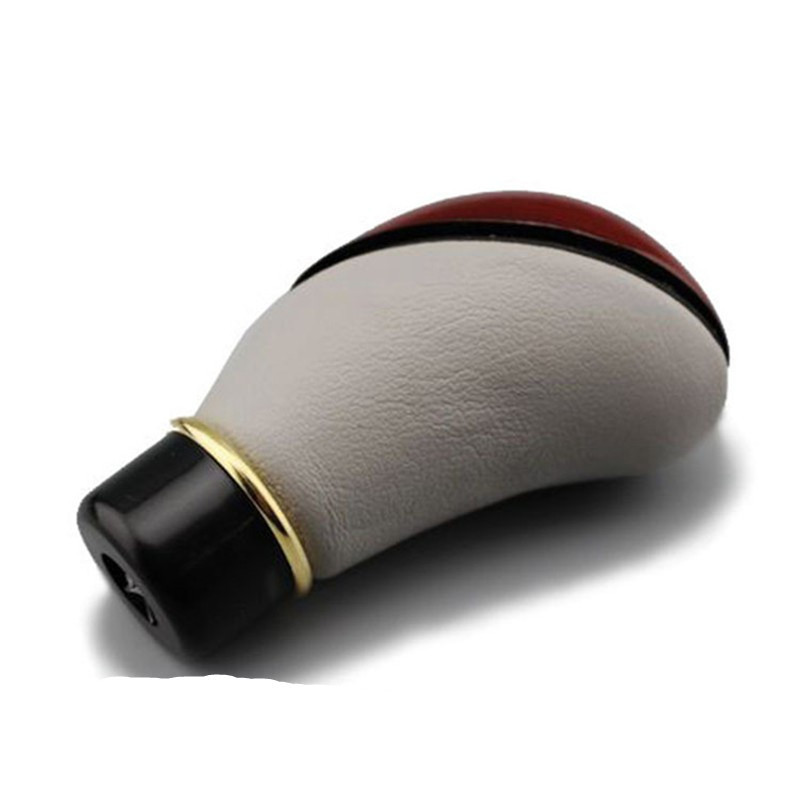 1 tk puidust PU-nahast auto käigukangi nupp universaalne auto veoauto 5-käiguline hoob manuaalne käigukangi nupp käiguvahetusläikega uus kuum müük