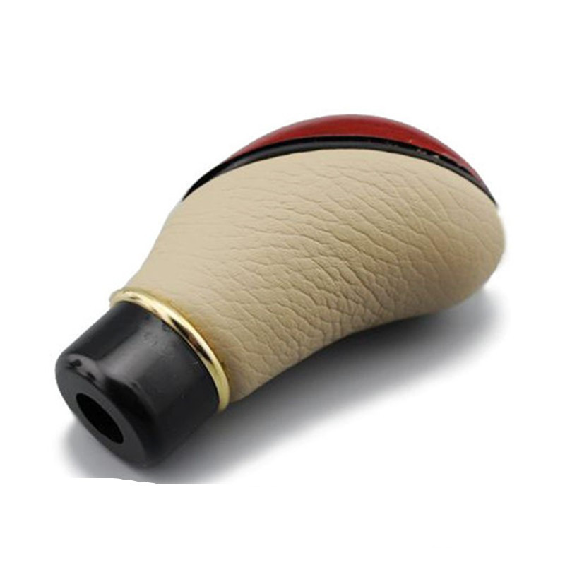 1 tk puidust PU-nahast auto käigukangi nupp universaalne auto veoauto 5-käiguline hoob manuaalne käigukangi nupp käiguvahetusläikega uus kuum müük