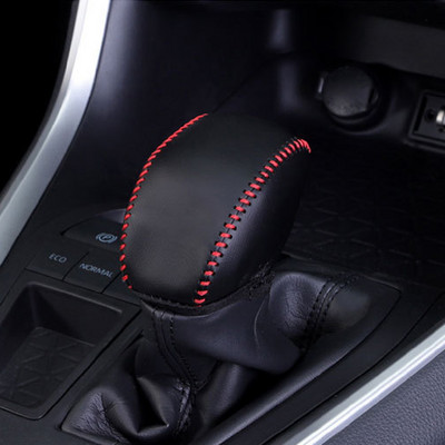 Bőr autó váltófej váltógomb fedél illeszkedik a Toyota RAV4 RAV 4 XA50 MK5 2019 2020 2021 sebességváltó nyakörvek tartozékaihoz