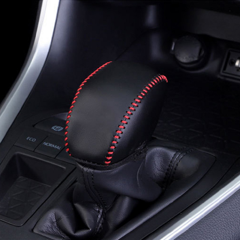 Bőr autó váltófej váltógomb fedél illeszkedik a Toyota RAV4 RAV 4 XA50 MK5 2019 2020 2021 sebességváltó nyakörvek tartozékaihoz