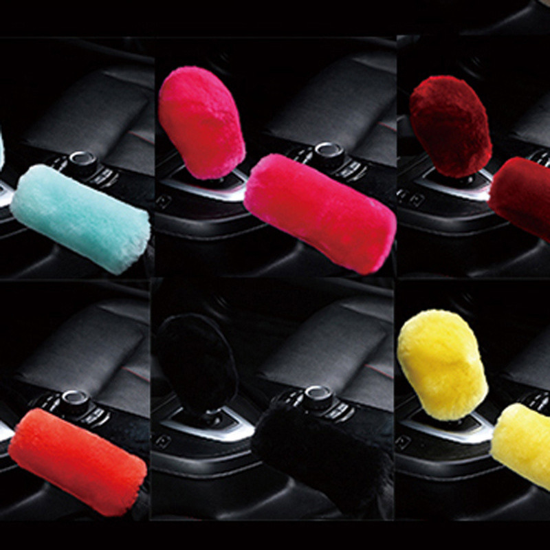 Iarnă de pluș blană mașină frână de mână capac buton schimbător pentru Honda CRV Accord Odeysey Crosstour FIT Jazz City Civic JADE Crider