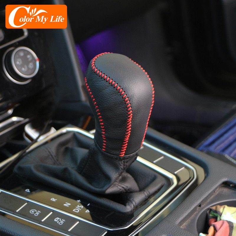 Bőr DSG autós sebességváltó gomb burkolat Volkswagen VW Jetta Polo Golf MK4 MK5 MK6 MK7 Passat B5 B6 B7 B8 R sebességváltó gallérokhoz