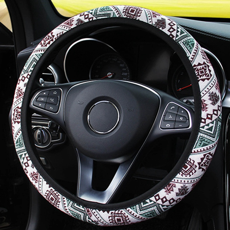 Új univerzális 37-38 cm-es autó kormánykerék burkolat népi egyedi len kerékburkolat csúszásgátló Four Seasons Car Styling