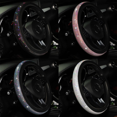 37/38 mm univerzalna navlaka za volan automobila PU kožni dijamant s dijamantima imitacija dijamanta za kotače Dekoracija interijera automobila Stil automobila
