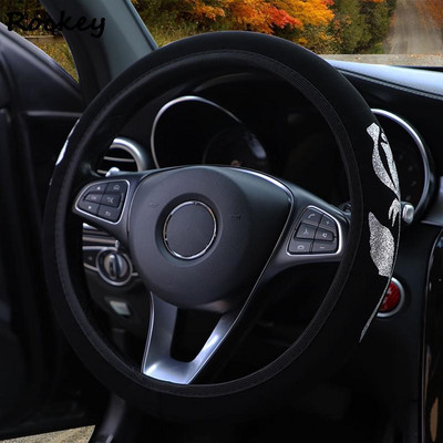 37–38 cm automobilio vairo dangtelis Blizgantis aukso spalvos gėlių spausdinimas neslystantis universalus automatinio vairo apsaugos salono priedai