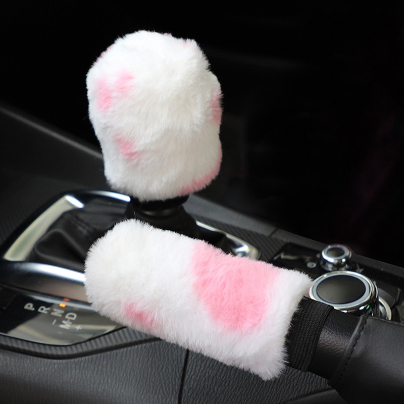 Meki pliš, navlaka za volan automobila od 38 cm s ispisom krava, komplet navlaka za ručnu kočnicu, protuklizni dodaci za unutrašnjost automobila