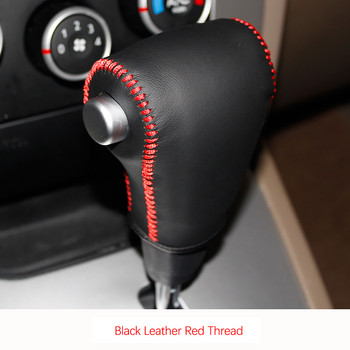Μαύρο Γνήσιο Δέρμα Handsewing Αυτοκίνητο Κάλυμμα με κολάρο αλλαγής ταχυτήτων για Hyundai Tucson 2006-2013 Automatic Gear Shift Knob Case