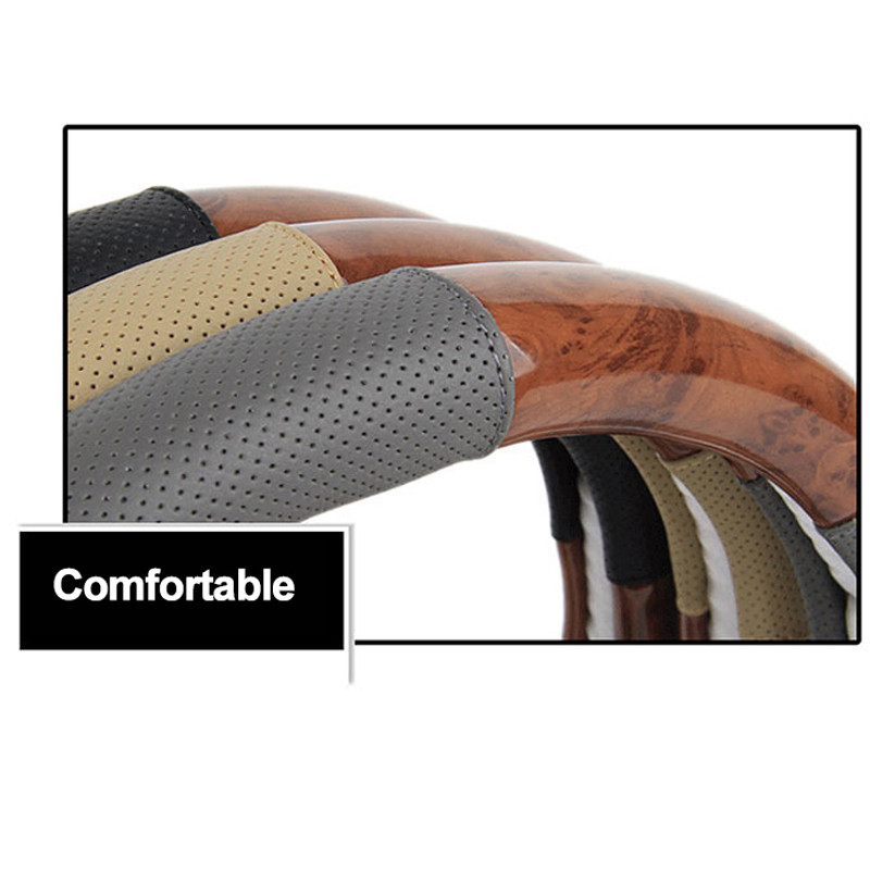 Automobilio vairo dangtelis 4 stilių medinis neslystantis kvėpuojantis pynimas ant vairo Automatinis automobilio stilius daugeliui transporto priemonių