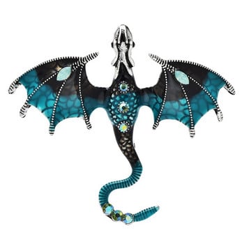 Καρφίτσες Wuli&baby Enamel Dragon για Γυναικείες Ανδρικές καρφίτσες με 6 χρώματα Rhinestone Flying Legand Animal Party Καρφίτσες γραφείου Δώρα