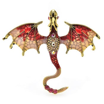 Καρφίτσες Wuli&baby Enamel Dragon για Γυναικείες Ανδρικές καρφίτσες με 6 χρώματα Rhinestone Flying Legand Animal Party Καρφίτσες γραφείου Δώρα