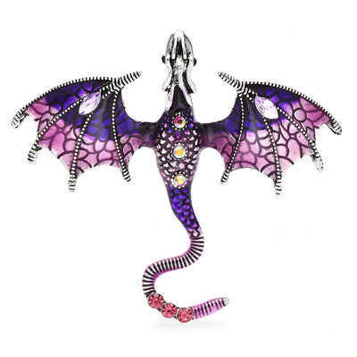 Καρφίτσες Wuli&baby Enamel Dragon για Γυναικείες Ανδρικές καρφίτσες με 6 χρώματα Rhinestone Flying Legand Animal Party Καρφίτσες γραφείου Δώρα