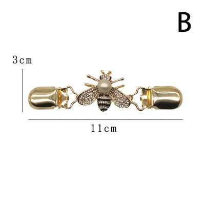 1 DB Retro Cardigan Clip Cape Kendő ing Pulóver Gallér Duck Clip Pearl Strasszos Blúz Csat Ruházat Dekoráció Bross Pin