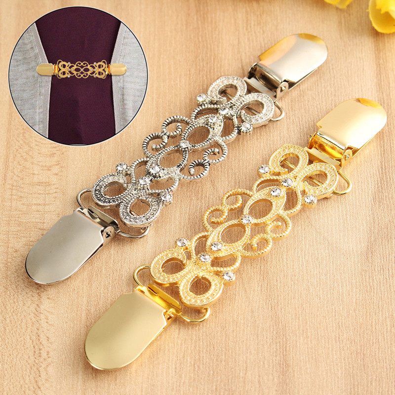 1PC Retro jaciņa Clip Cape Šalle Krekls Džemperis Apkakle Duck Clip Pērļu Rhinestones Blūze Sprādze Apģērbu Dekorācija Piespraudes piespraudes