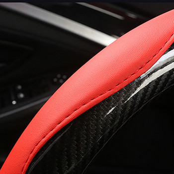 7 цвята Капак за волан на автомобила Carbon Fiber Неплъзгащ се Устойчив на износване Volant Auto Car Styling Funda Volante Автомобилни аксесоари