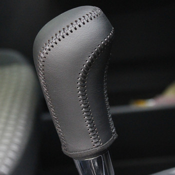 Черни естествени кожени ръчно зашити калъфи за копчета за скоростни лостове за Suzuki Jimny Swift Grand Vitara Automatic