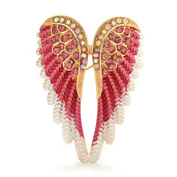 Wuli&baby Classic Rhinestone Angel Wings καρφίτσες καρφίτσας 3 χρωμάτων 2021 Sparkling Jewelry Δώρο Επαγγελματικές καρφίτσες με φτερά