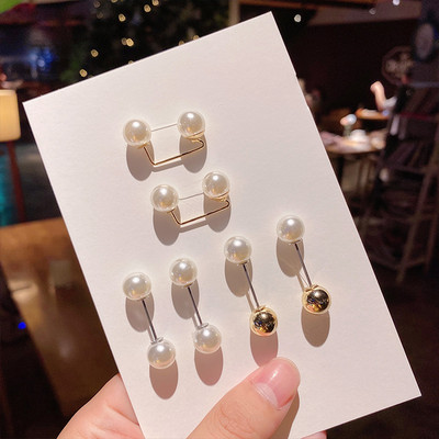 5/10 бр./опаковка Сладки емайлирани брошки Игли Перлено деколте Малка яка Ревер Игла Катарама Хиджаб Фиксирани дрехи Брошка Шал Комплекти бижута