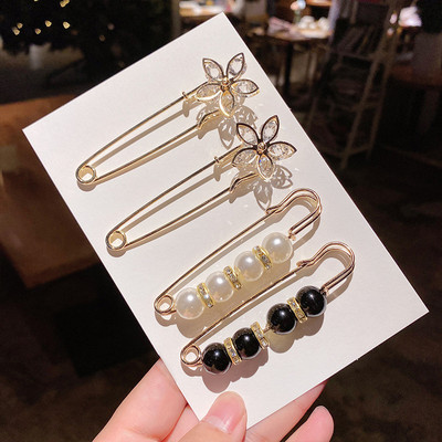 5/10 бр./опаковка Сладки емайлирани брошки Игли Перлено деколте Малка яка Ревер Игла Катарама Хиджаб Фиксирани дрехи Брошка Шал Комплекти бижута