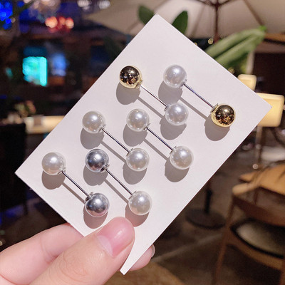 5/10 бр./опаковка Сладки емайлирани брошки Игли Перлено деколте Малка яка Ревер Игла Катарама Хиджаб Фиксирани дрехи Брошка Шал Комплекти бижута