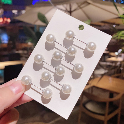 5/10 бр./опаковка Сладки емайлирани брошки Игли Перлено деколте Малка яка Ревер Игла Катарама Хиджаб Фиксирани дрехи Брошка Шал Комплекти бижута