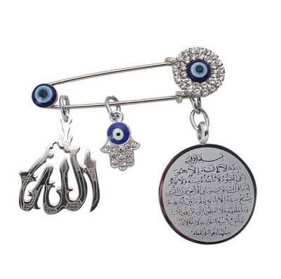 Patru Gul Suras Marsala al Islamului în Turcia Arabă Broșă pentru bebeluș albastru Evil Eye
