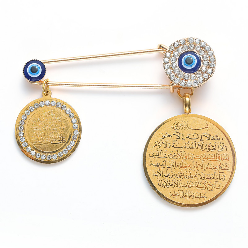 Patru Gul Suras Marsala al Islamului în Turcia Arabă Broșă pentru bebeluș albastru Evil Eye